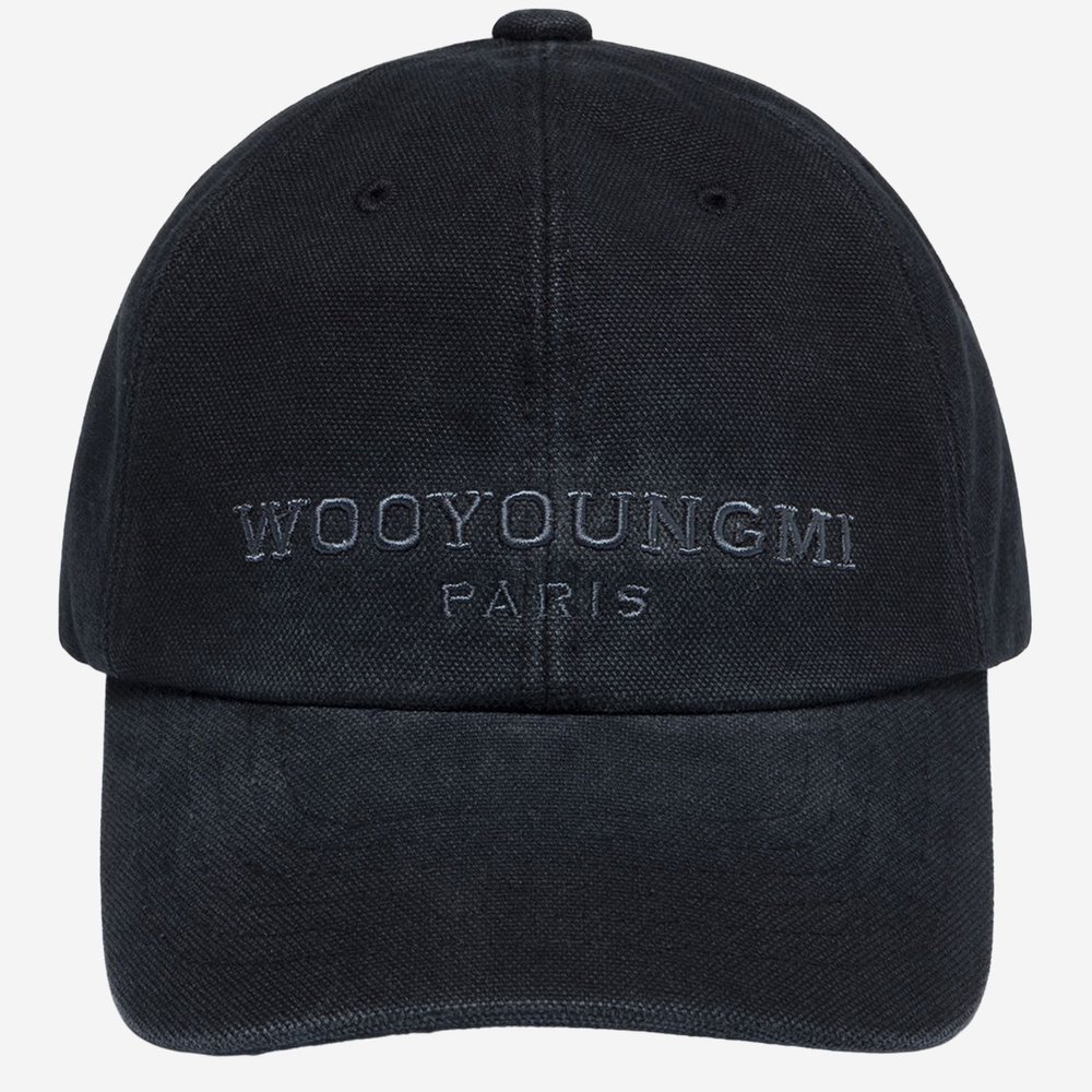 WOOYOUNGMI 26SS 시그니처 로고 자수 볼캡 네이비 W261CA54 978N