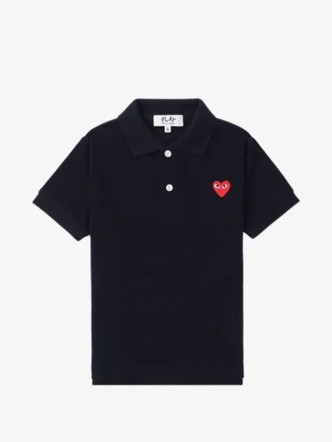 Comme Des Garçons Play Kids 하트 아플리케 폴로 셔츠