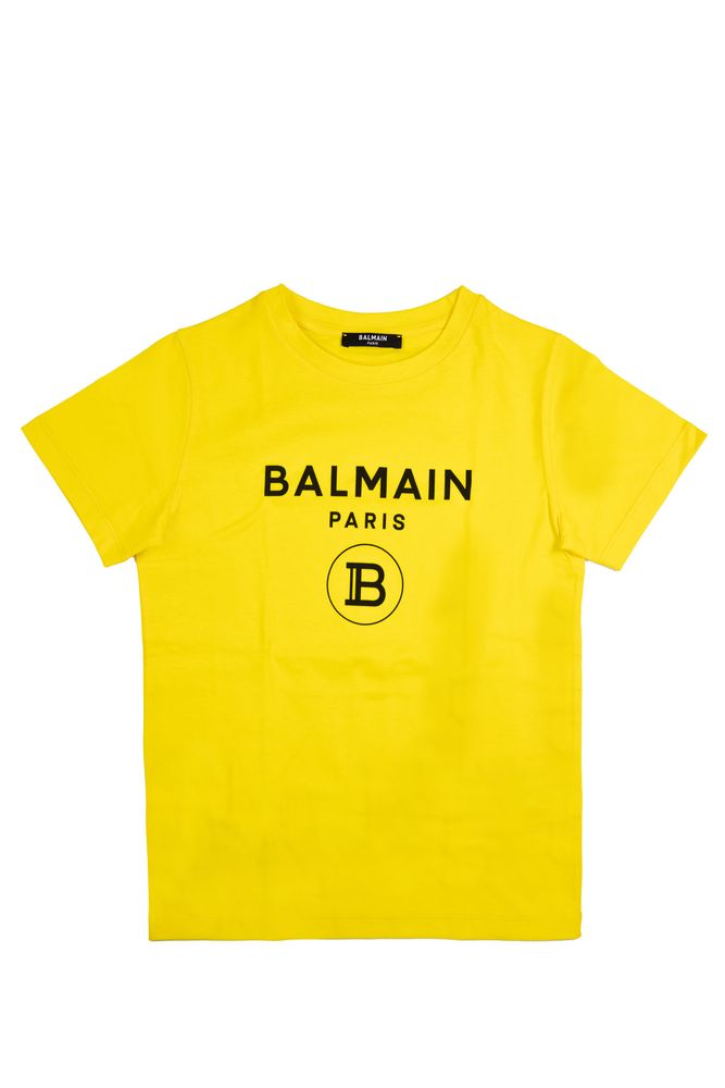 Balmain Kids 로고 프린트 크루넥 티셔츠