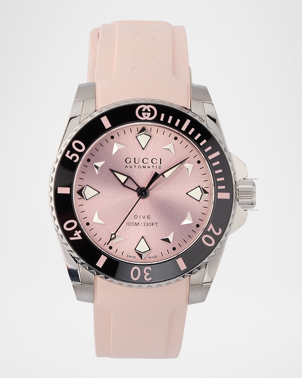 GUCCI 36mm 다이브 핑크 자동 시계