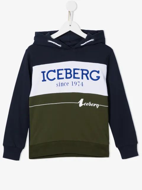 Iceberg Kids 로고 프린트 후드티