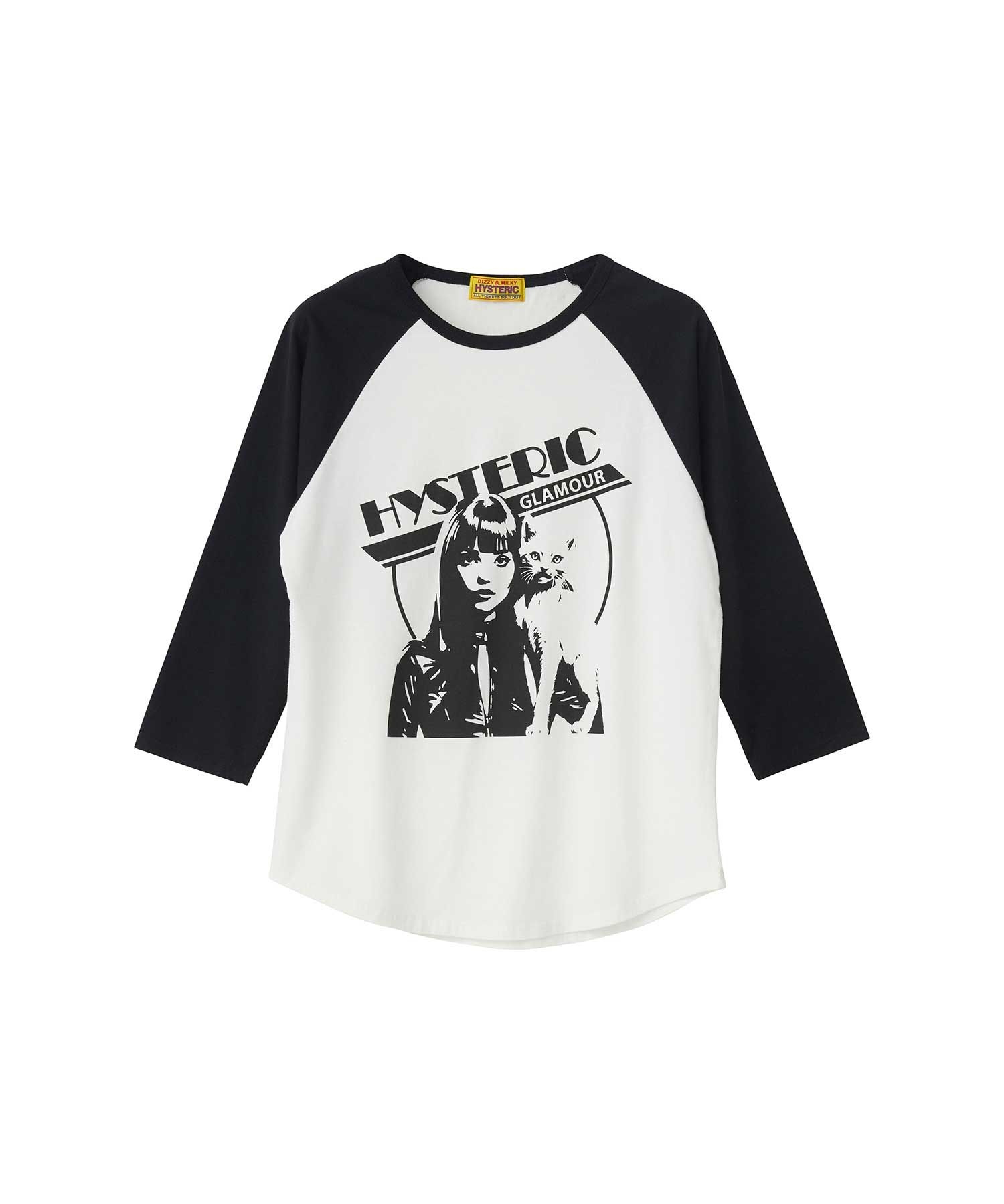 HYSTERIC GLAMOUR 히스테릭 우먼 캣 칠분소매 티셔츠