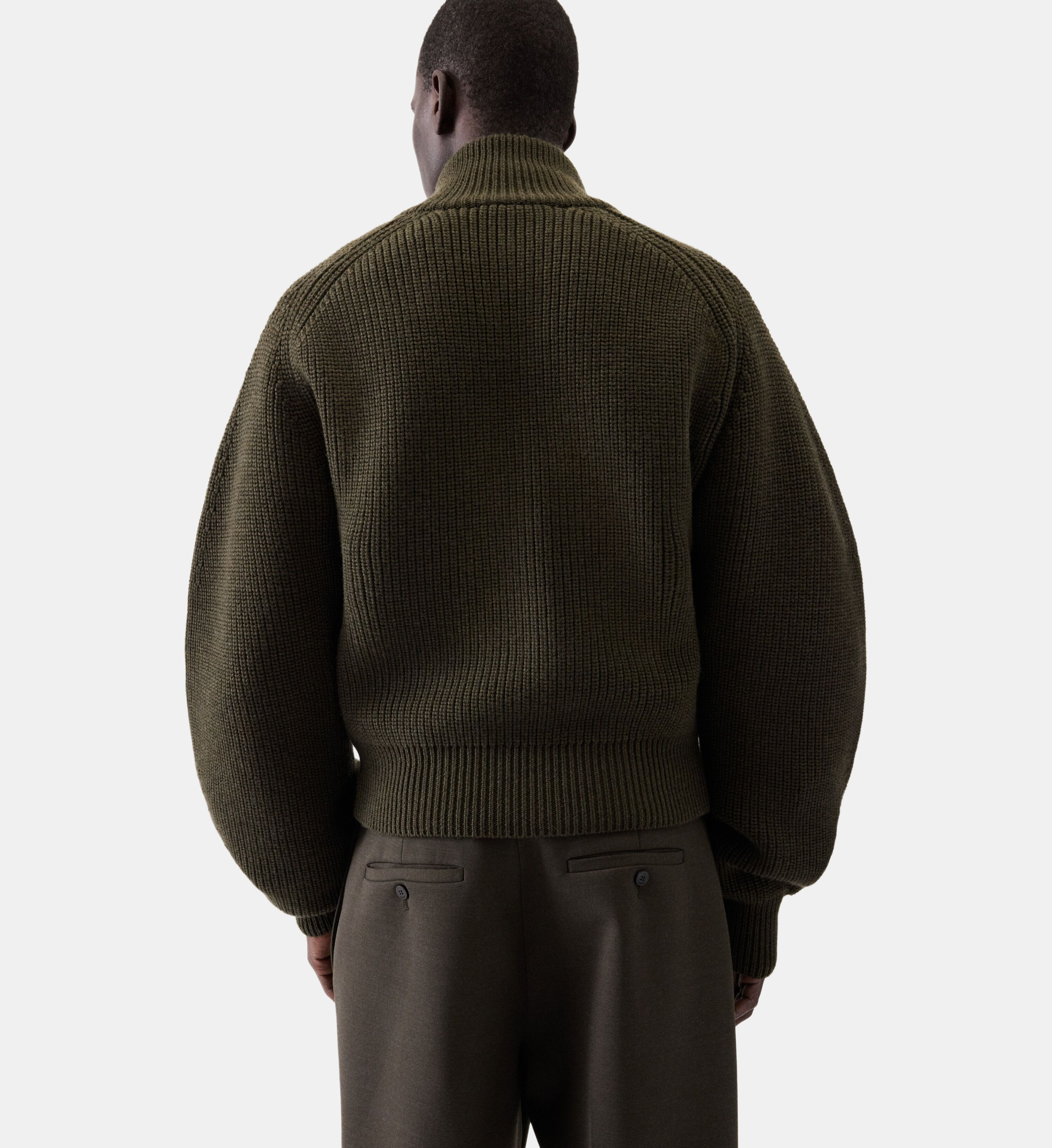 JACQUEMUS 메리노 지퍼 가디건