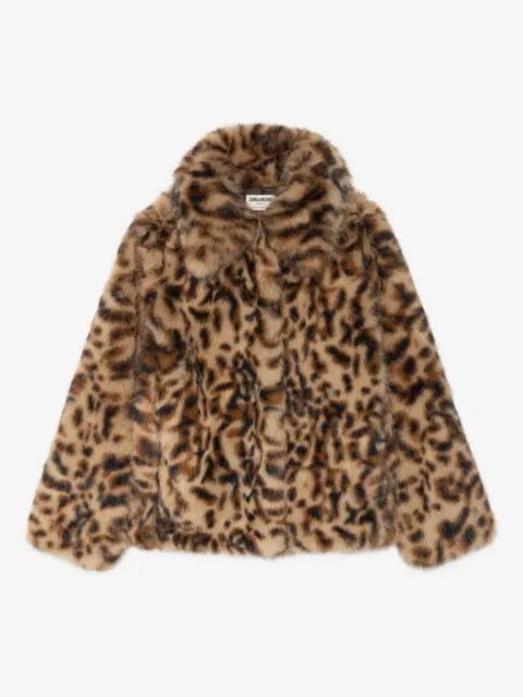 ZADIG & VOLTAIRE 레오파드 프린트 퍼 코트