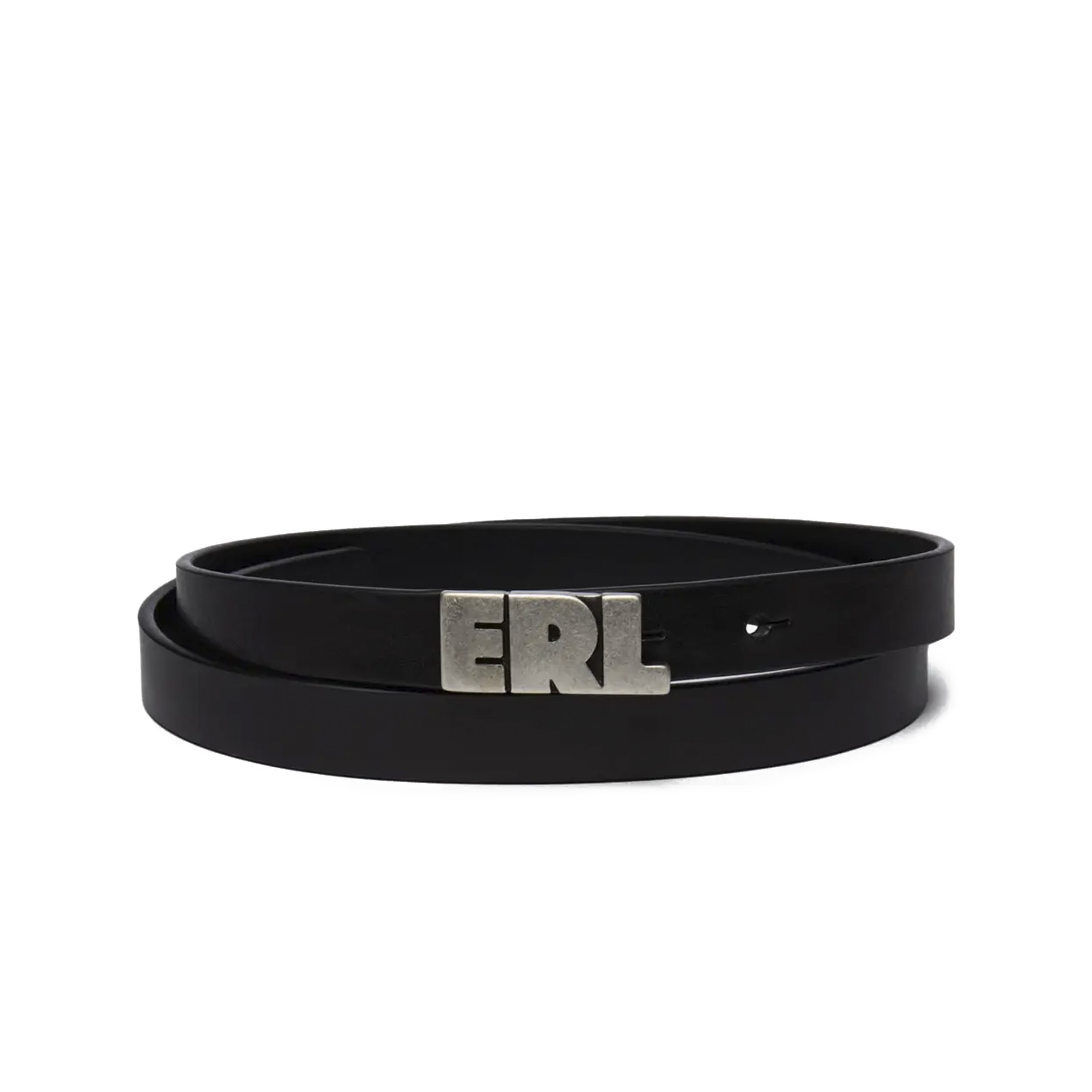 ERL 로고 스키니 가죽 벨트
