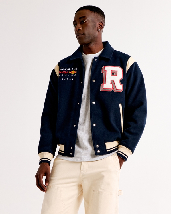 Abercrombie & Fitch 오라클 레드불 레이싱 바시티 봄버 자켓