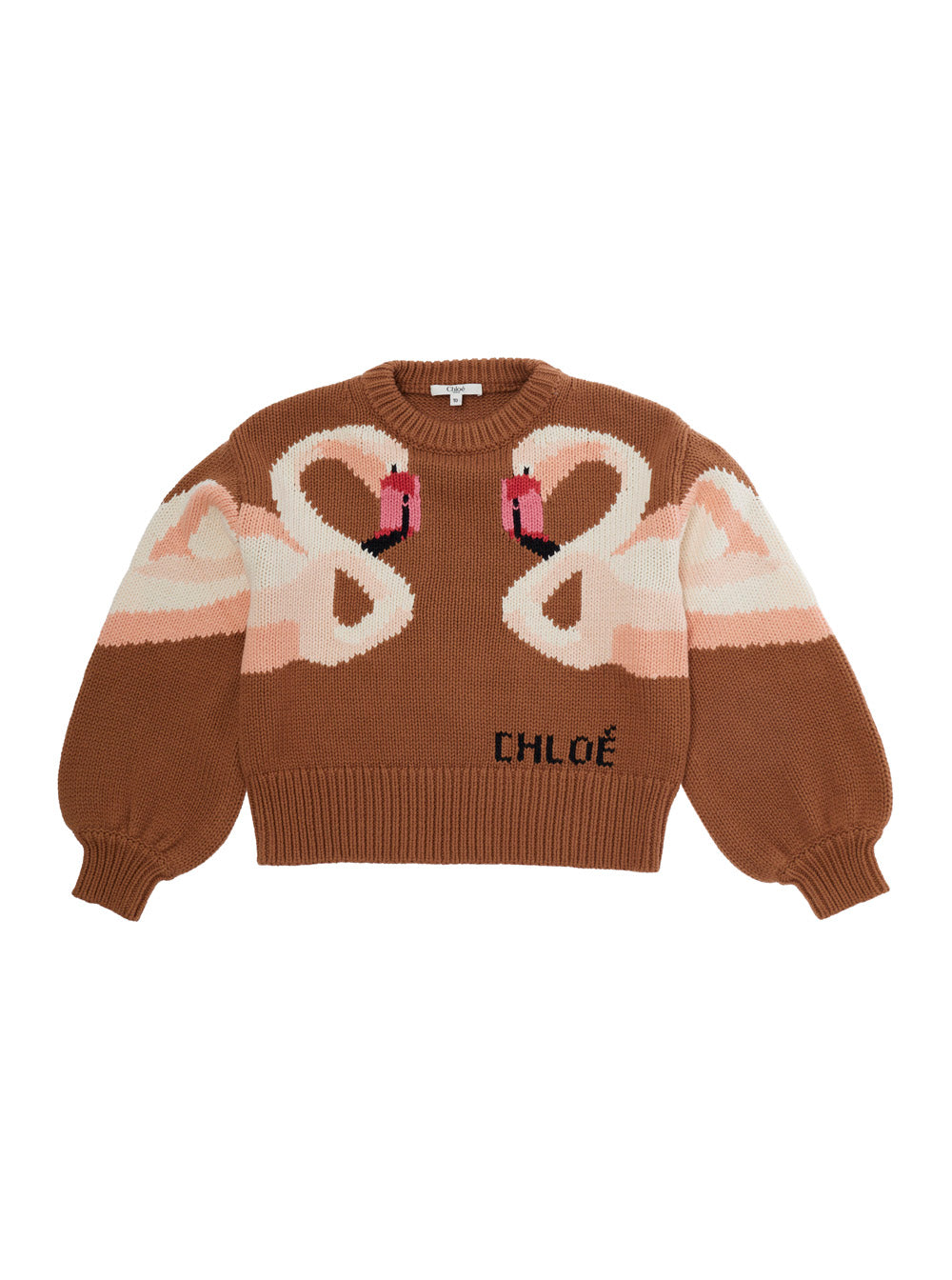 Chloe Kids 로고 레터링 프론트 프린트 미니 스웨터