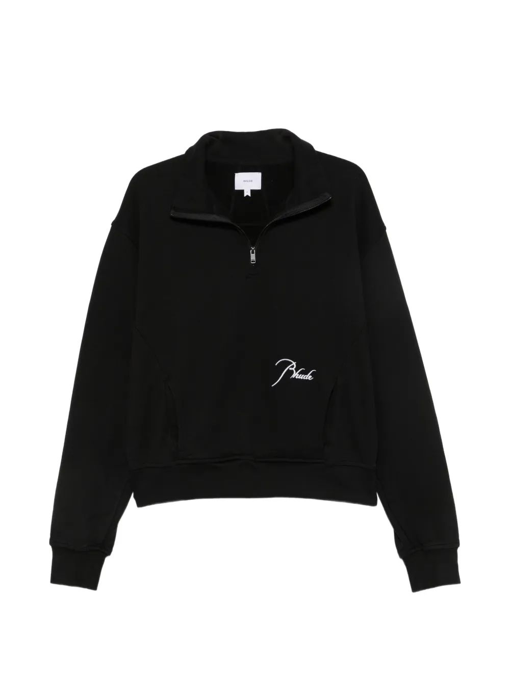 Rhude 로고 자수 하프 집업 맨투맨