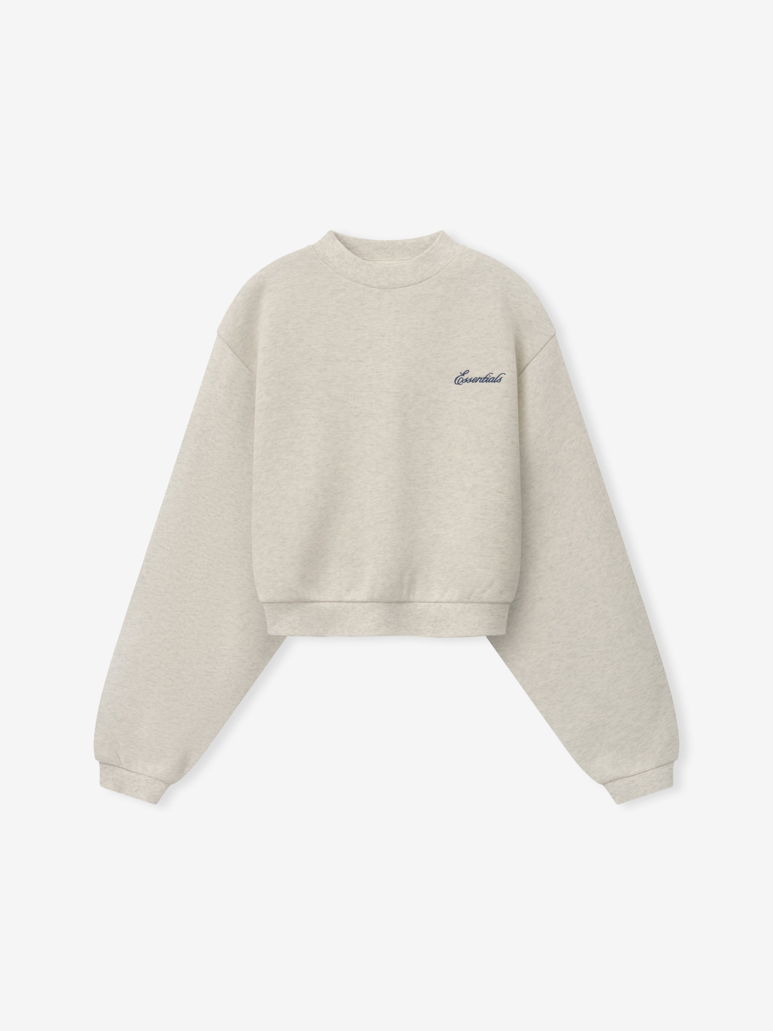 ESSENTIALS 여성 모던 크롭 크루넥 맨투맨