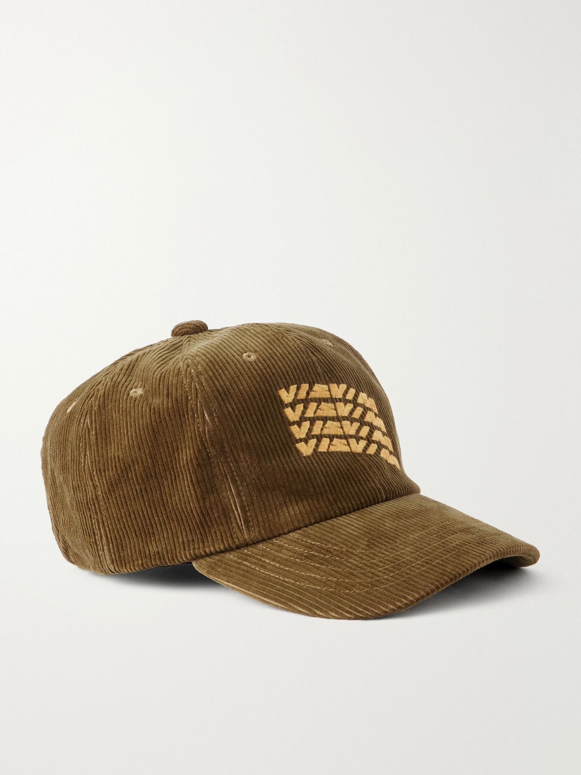 Visvim 로고 자수 코튼 골덴 캡