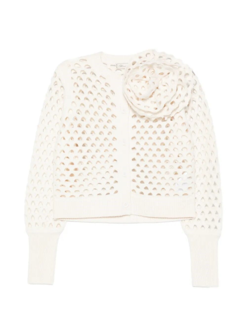 Blumarine 오픈워크 울 가디건 3D 장미