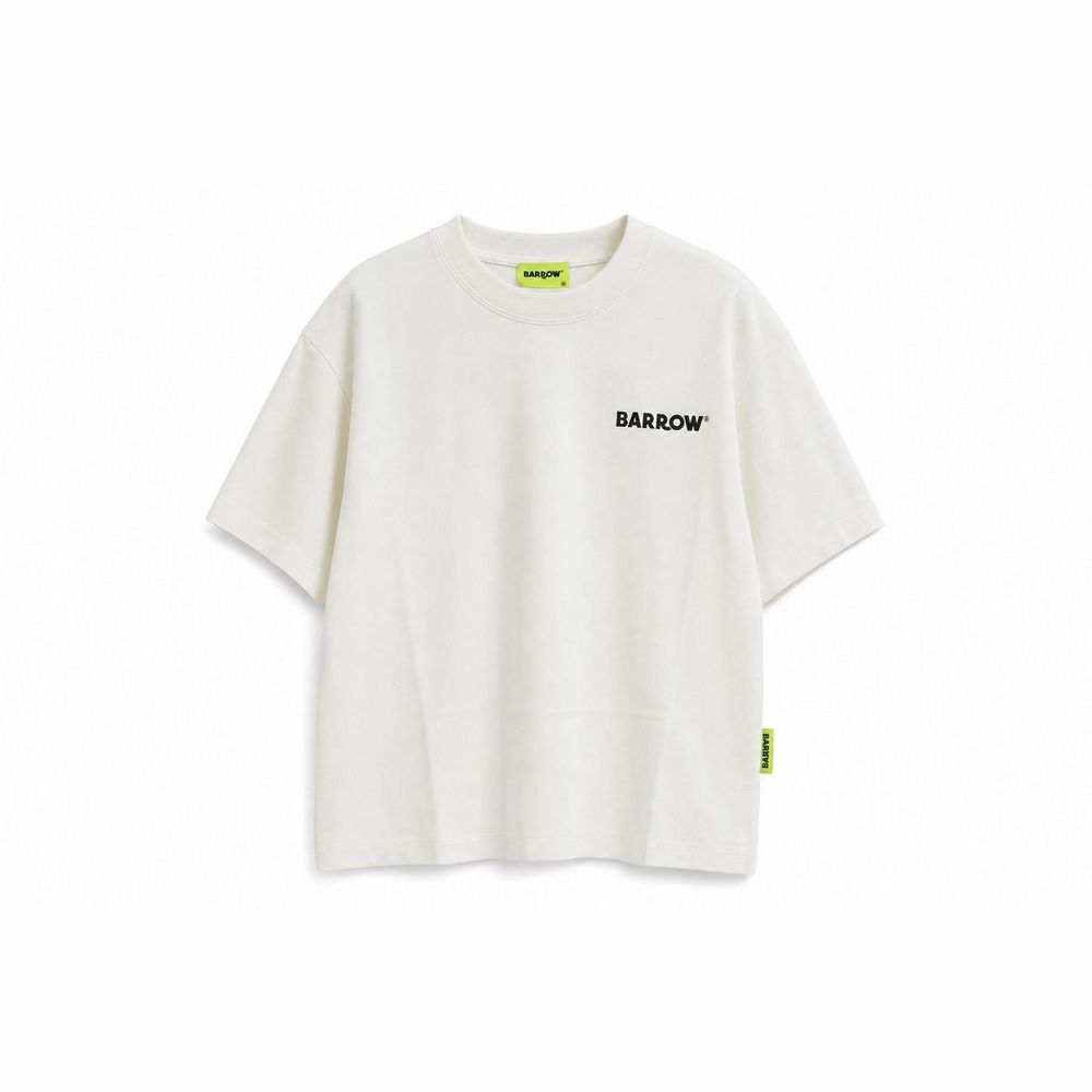 Barrow kids 로고 프린트 크루넥 티셔츠