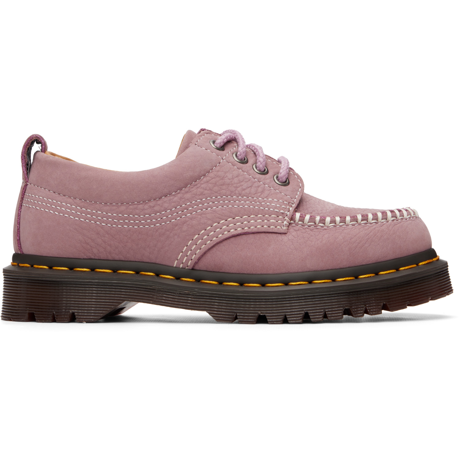 DR. MARTENS 핑크 로웰 누벅 모크 토 더비