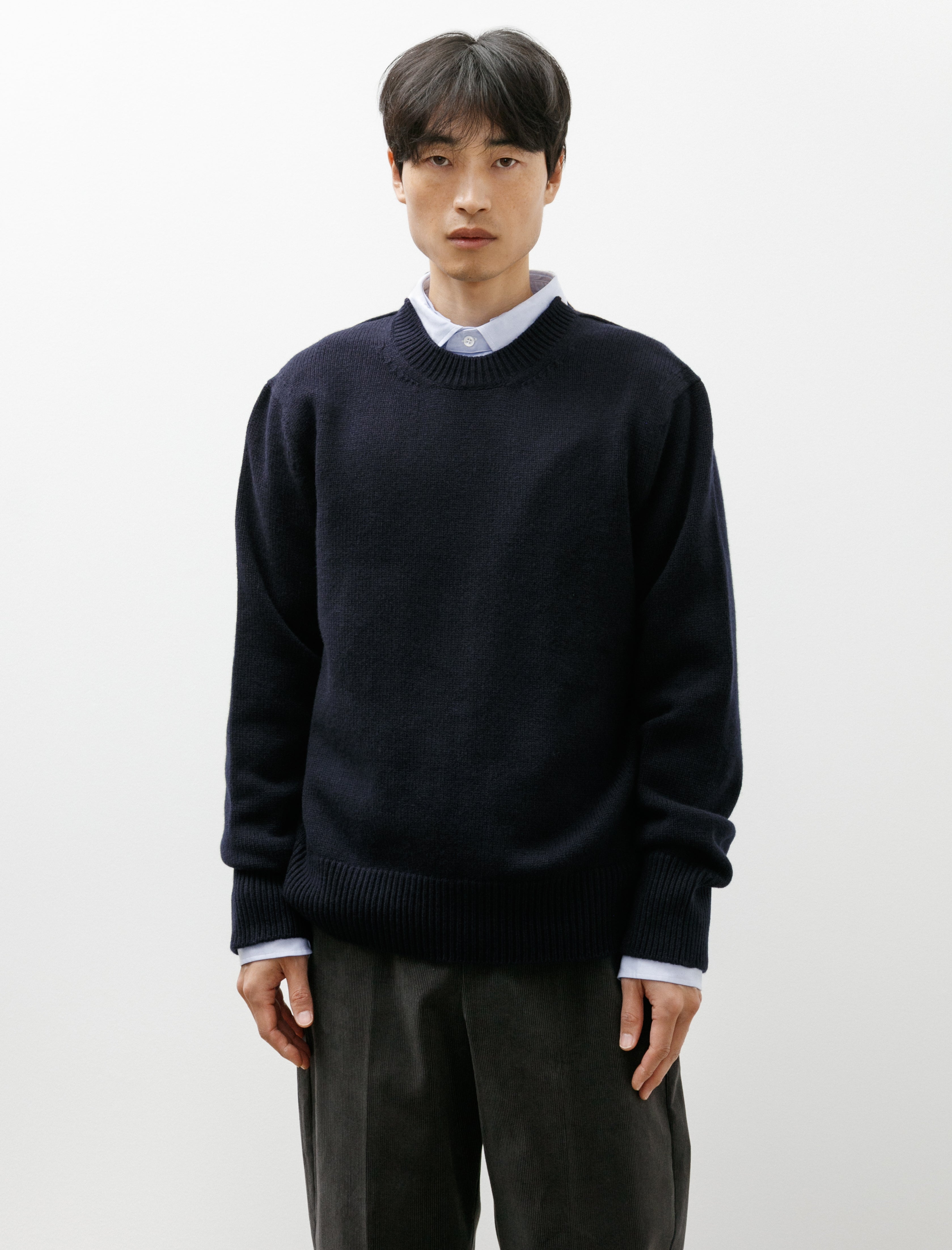 SALON C. LUNDMAN 청키 O넥 울 캐시미어 니트