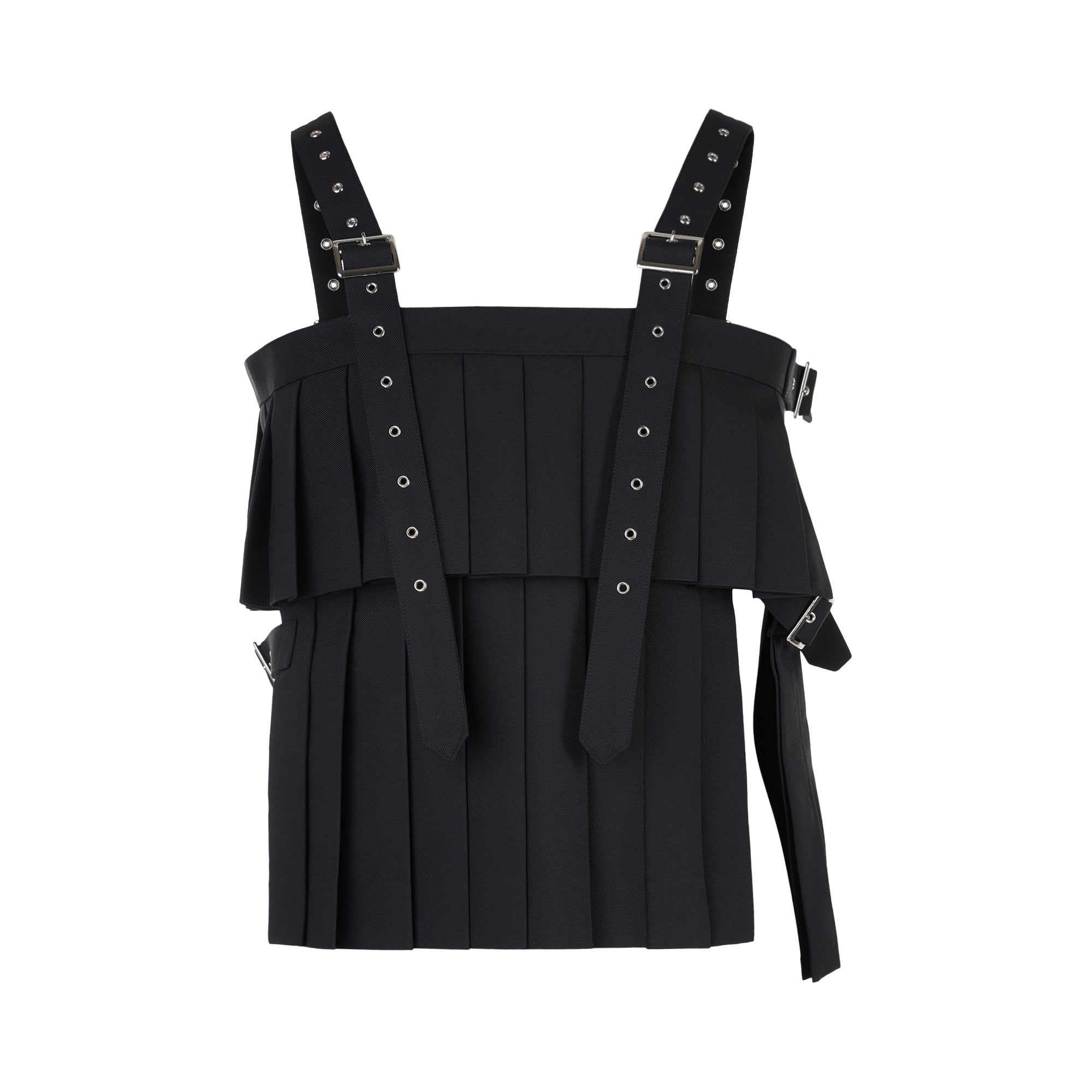 Noir Kei Ninomiya 주름 장식 버클 스트랩 조끼