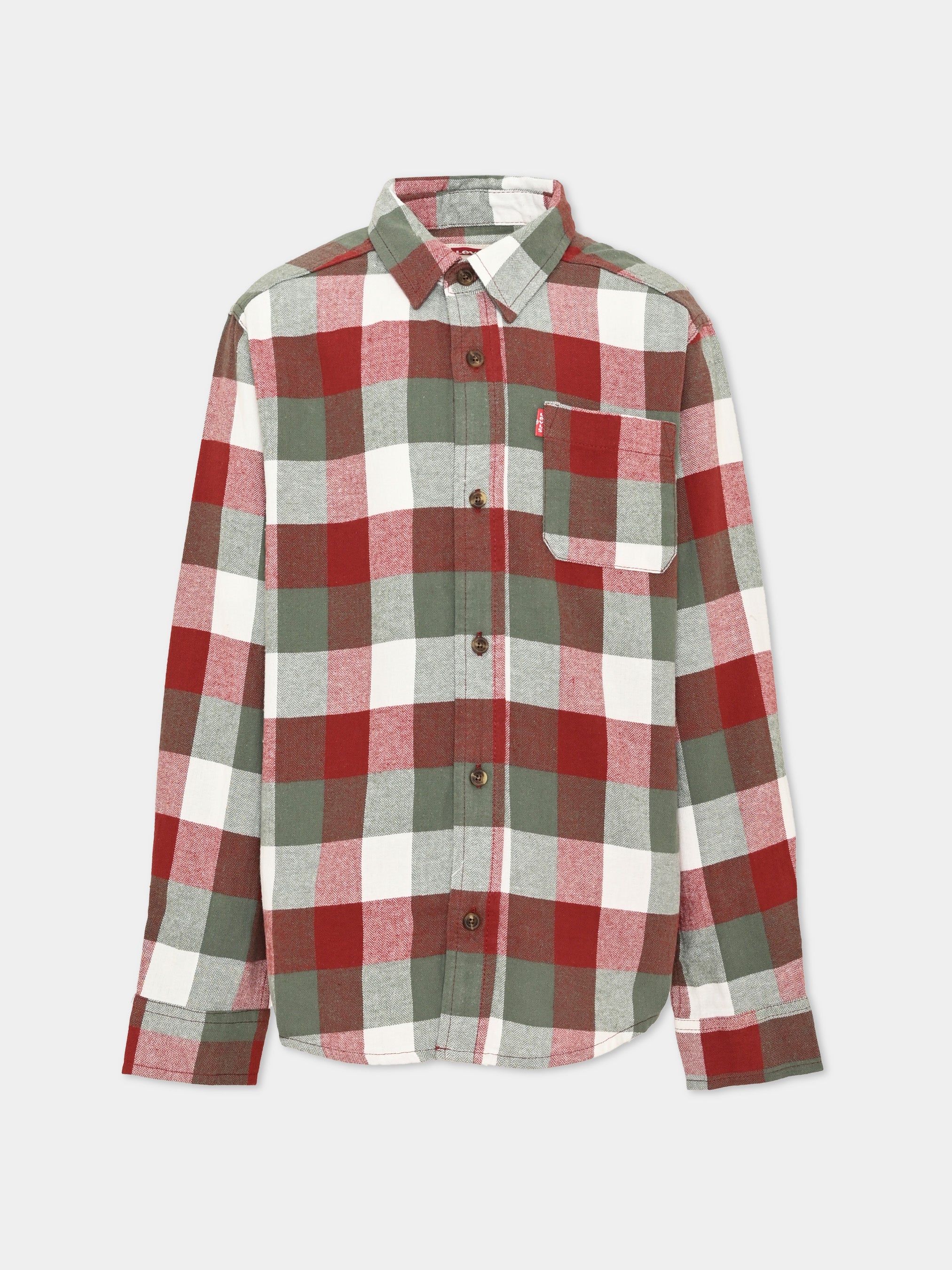 Levi's Kids 체크 무늬 긴팔 셔츠