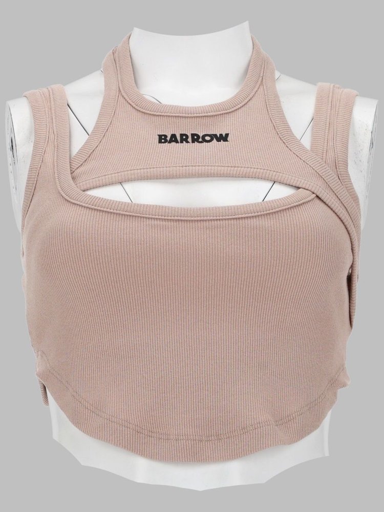 BARROW 컷아웃 리브 크롭 티셔츠