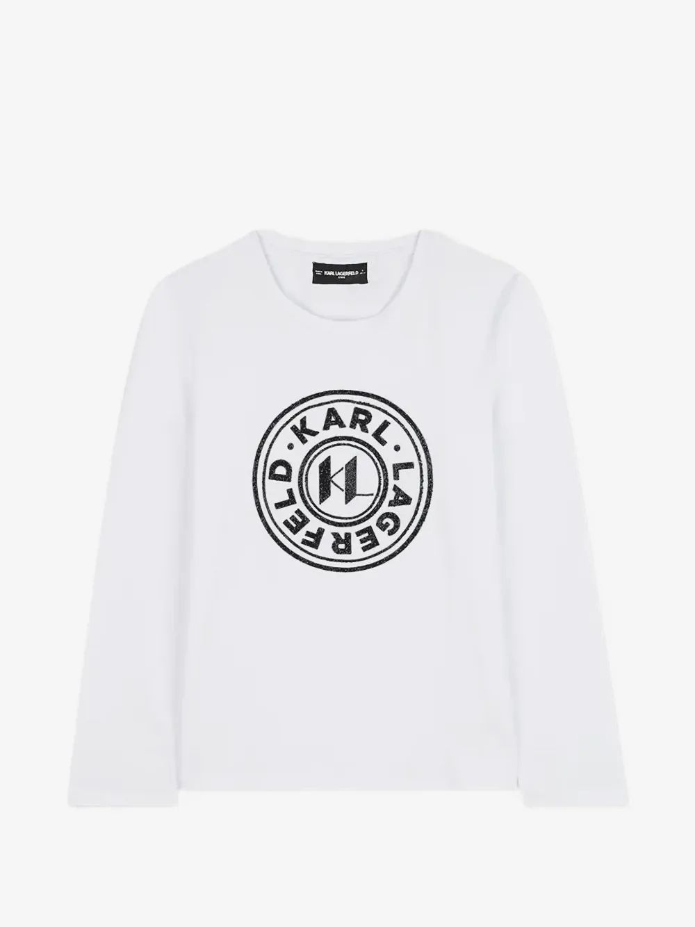 Karl Lagerfeld Kids 로고 프린트 긴팔 티셔츠