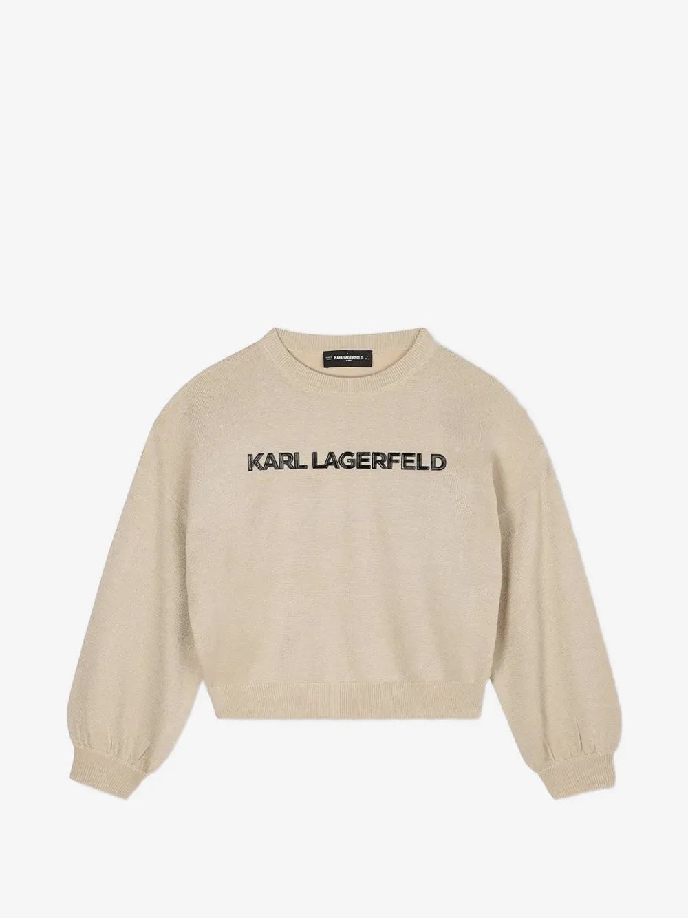 Karl Lagerfeld Kids 로고 프린트 메탈릭 효과 스웨터