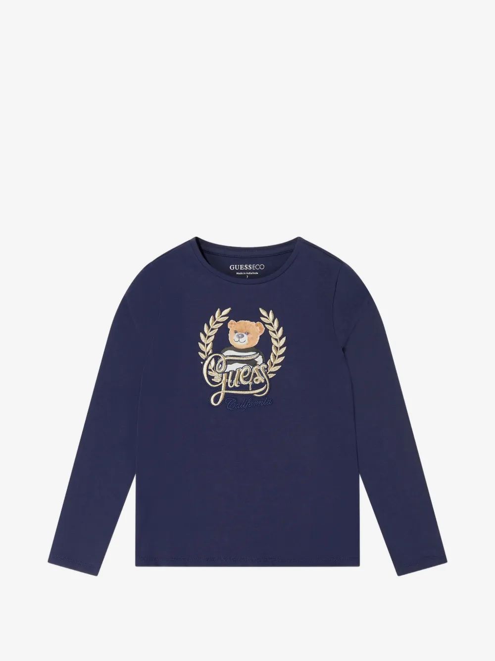 guess kids 곰 패치 롱슬리브 티셔츠