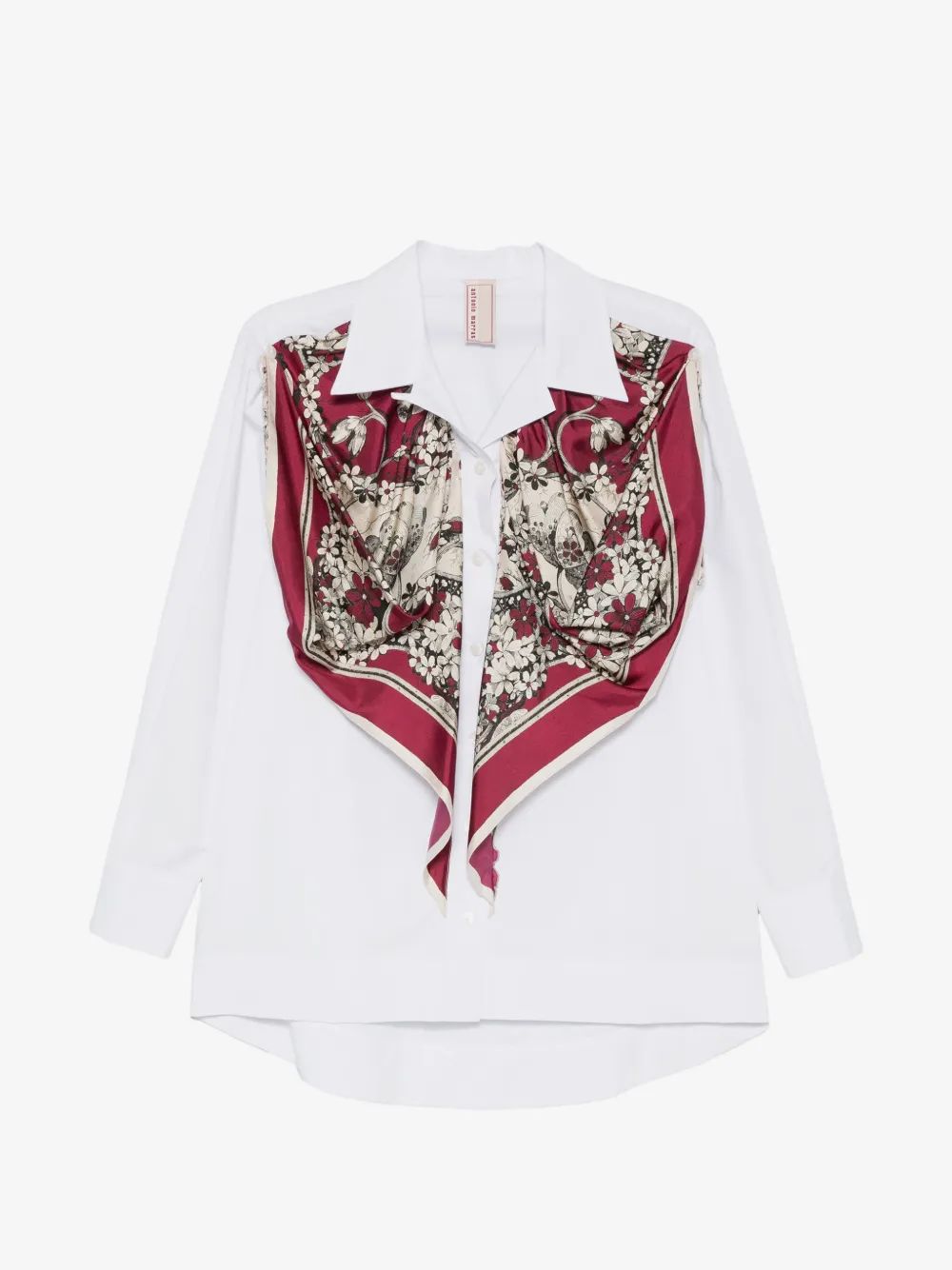 ANTONIO MARRAS 플로럴 프린트 드레이프 블라우스