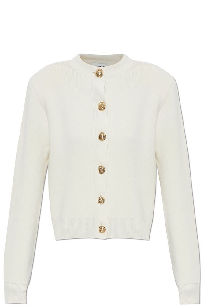 BALMAIN 버튼 숄더 패드 가디건