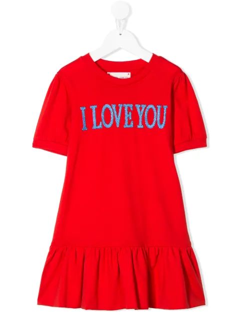 Alberta Ferretti Kids 아이 러브 유 저지 드레스