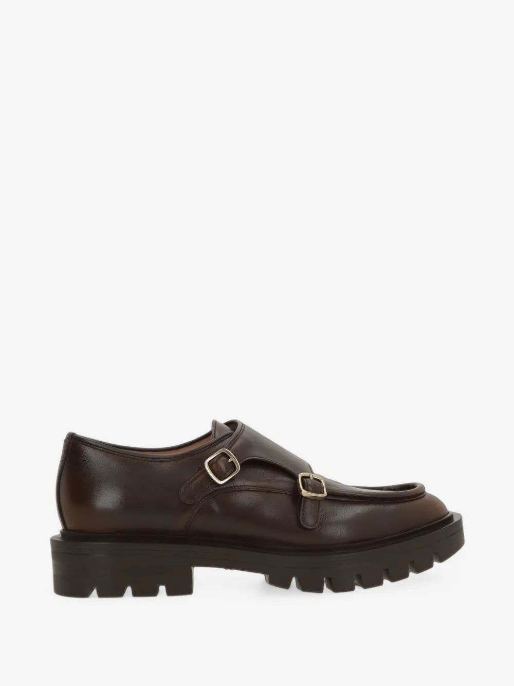 SANTONI 더블 스트랩 러그 솔 더비 슈즈