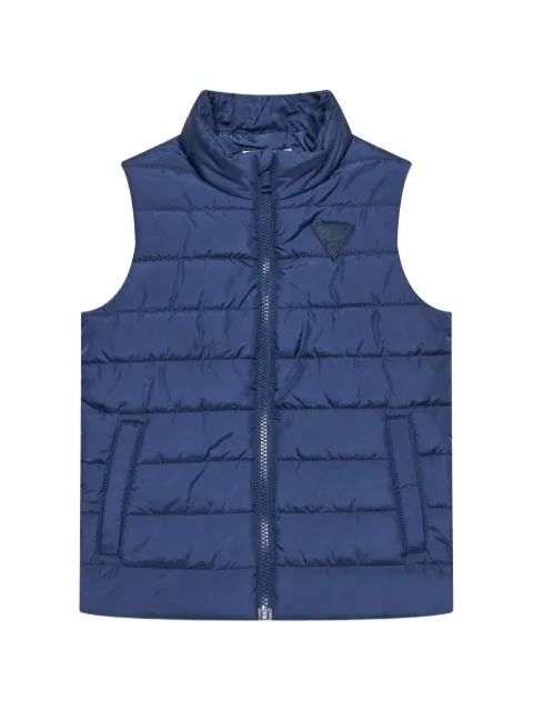 guess kids 퀼티드 로고 패치 조끼 자켓