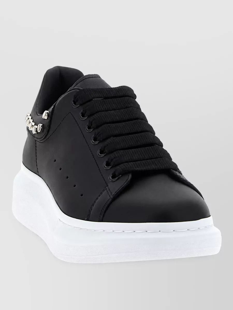 ALEXANDER MCQUEEN 가죽 오버사이즈 솔 로우탑 스니커즈