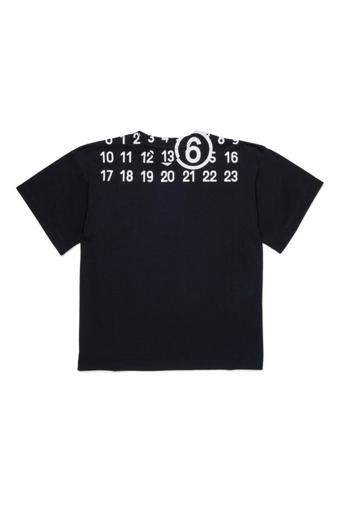 MM6 Maison Margiela Kids 로고 프린트 크루넥 티셔츠