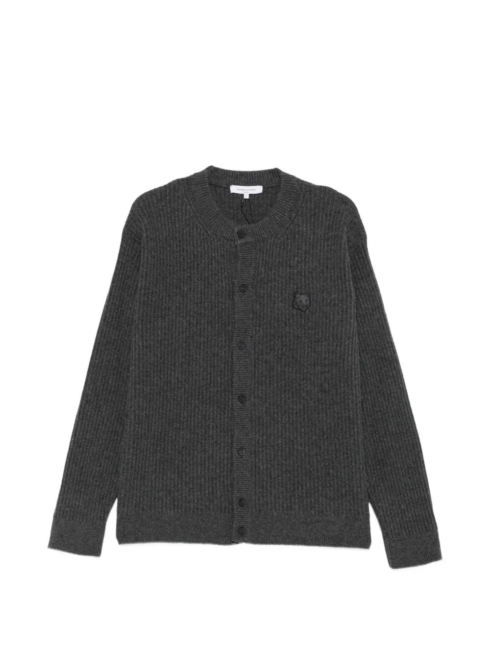 MAISON KITSUNÉ 폭스 헤드 리브드 니트 가디건