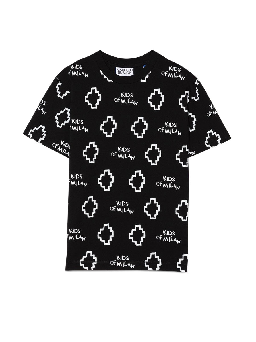 Marcelo Burlon Kids 마르셀로 불론 카운티 오브 밀란 미니 보이즈 멀티컬러 윙스 티셔츠