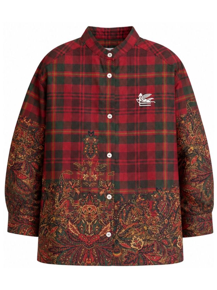ETRO KIDS 페이즐리 프린트 체크 셔츠