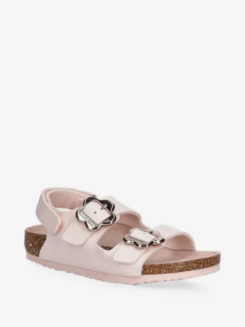 Birkenstock Kids 플라워 버클 터치 스트랩 샌들