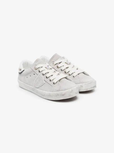 Philippe Model Kids 로고 패치 로우탑 스니커즈