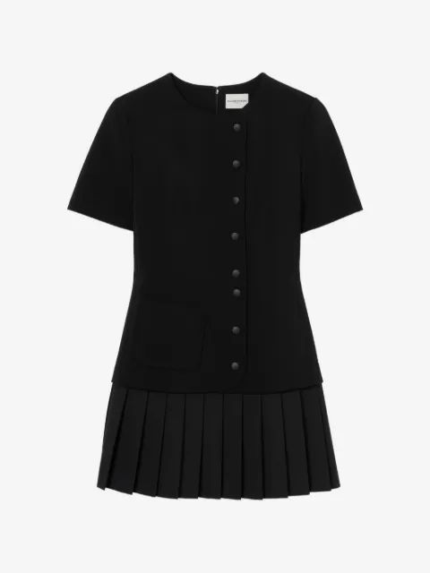 Claudie Pierlot  숏 플리츠 페플럼 원피스