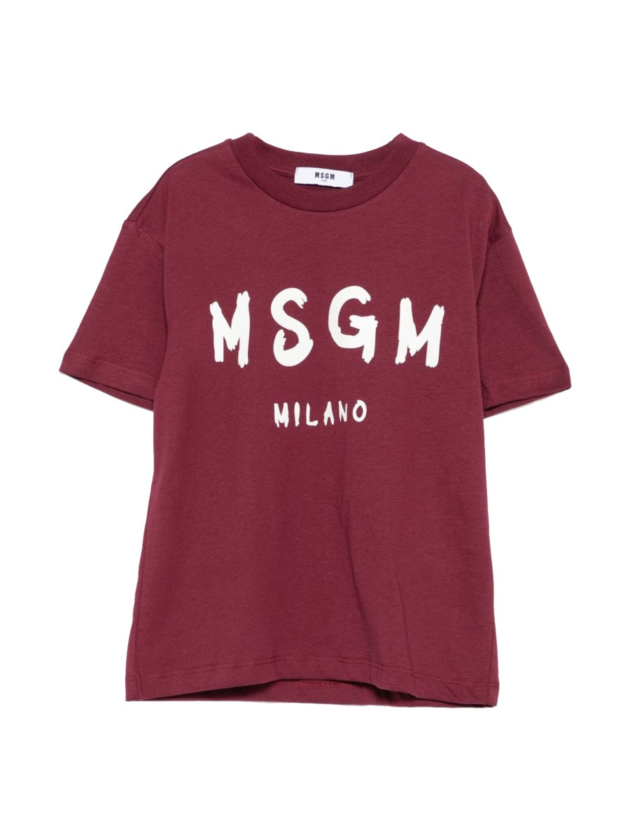 MSGM MSGN 유니섹스 키즈 로고 티셔츠