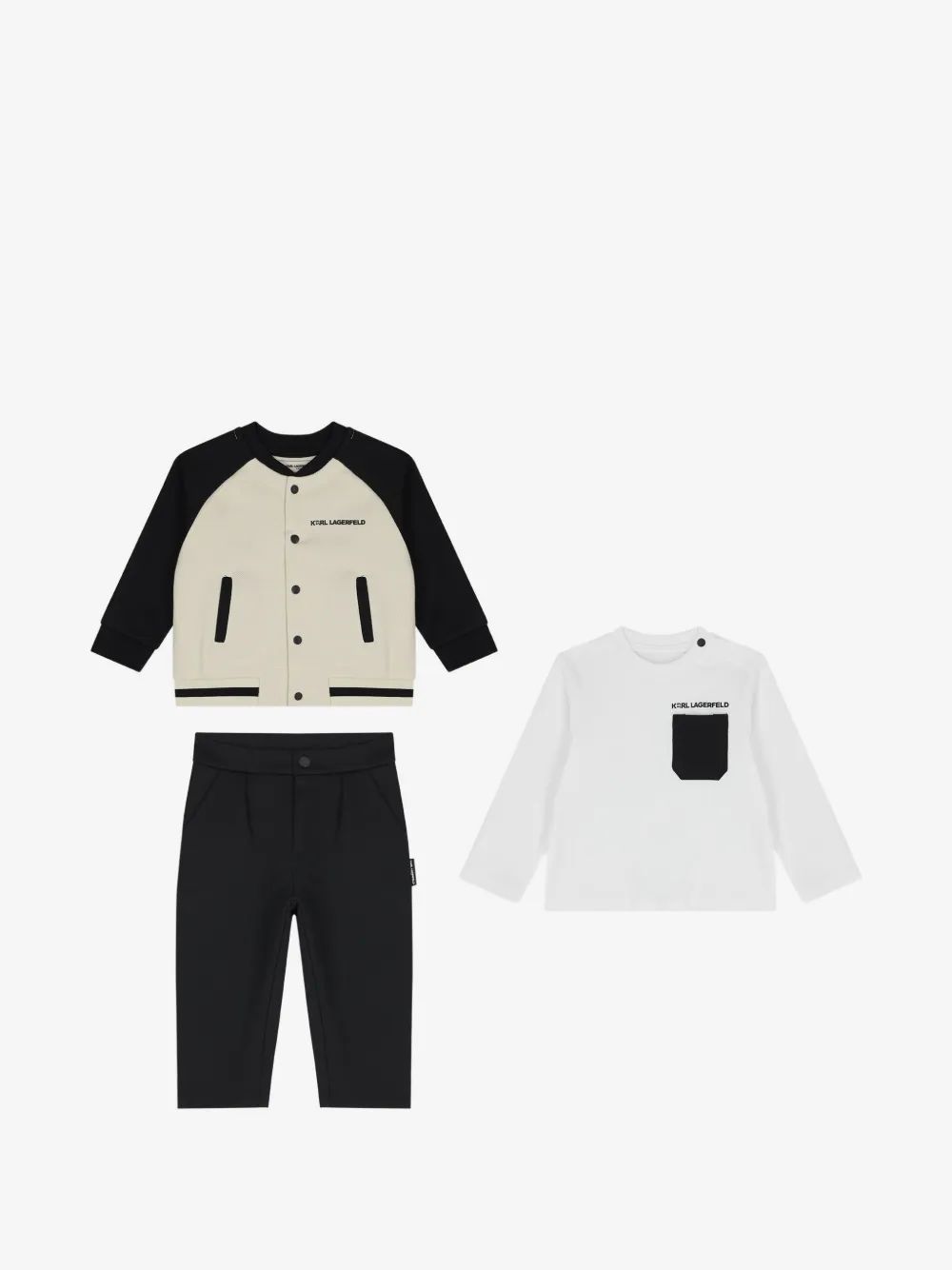 Karl Lagerfeld Kids 로고 프린트 트리플 세트 트랙수트