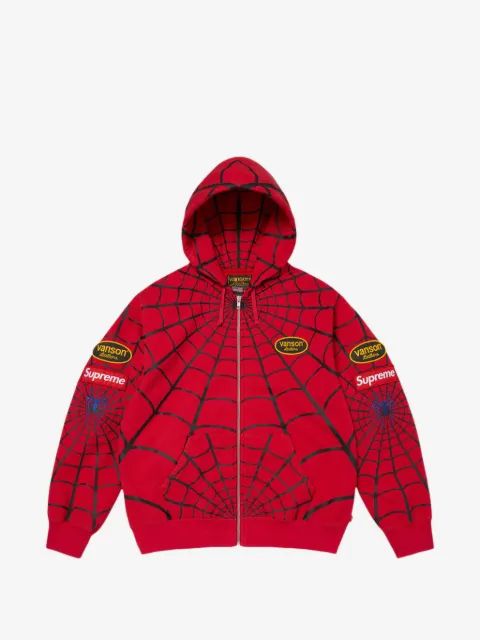 Supreme 반슨 레더스 마블 스파이더맨 집업 후드티