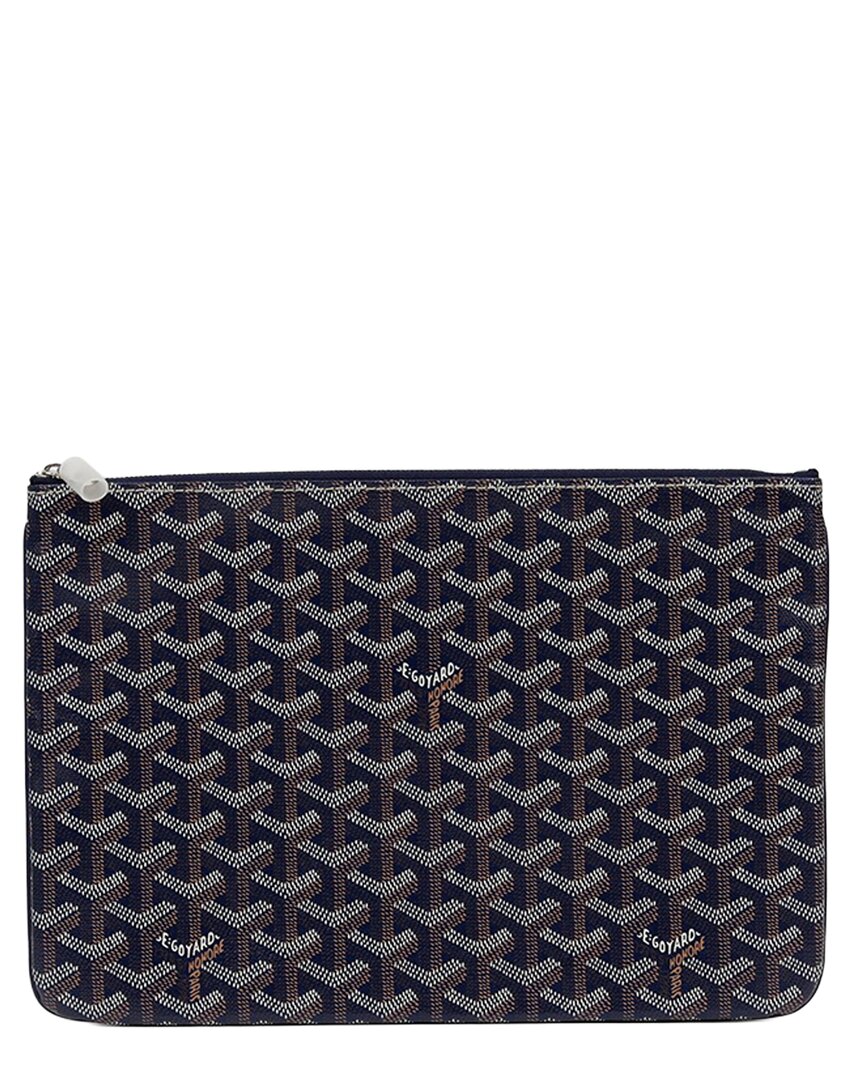 GOYARD 블루 캔버스 세나 MM 클러치