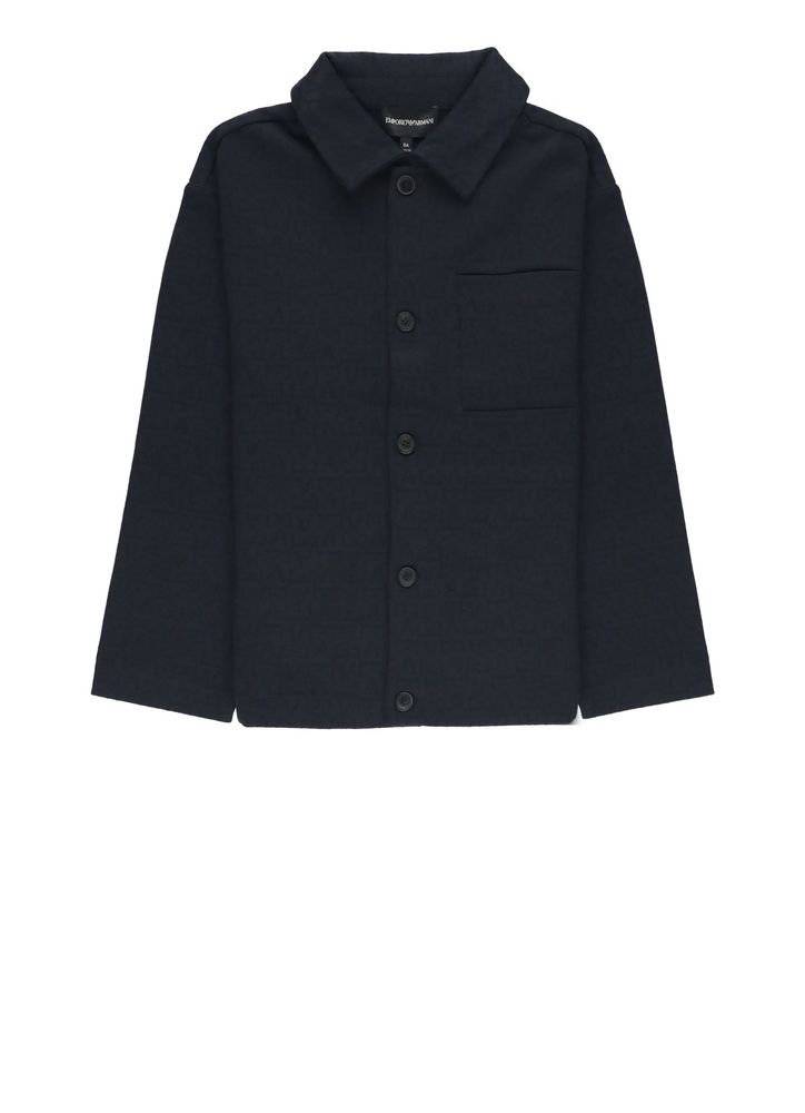 Emporio Armani Kids 모노그램 버튼업 셔츠