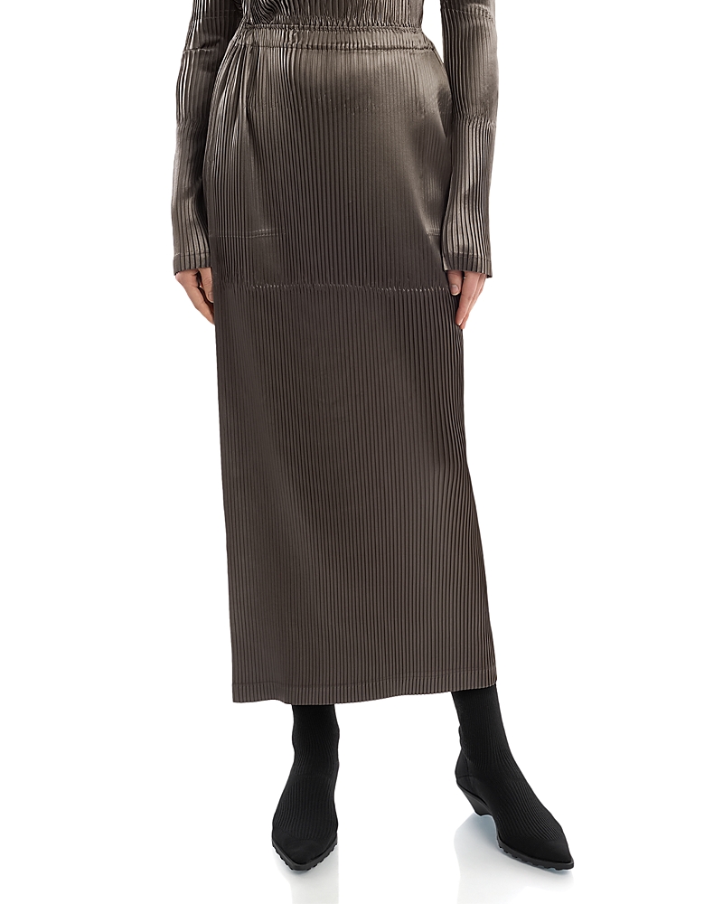 ISSEY MIYAKE 글로스드 패널 플리츠 스커트
