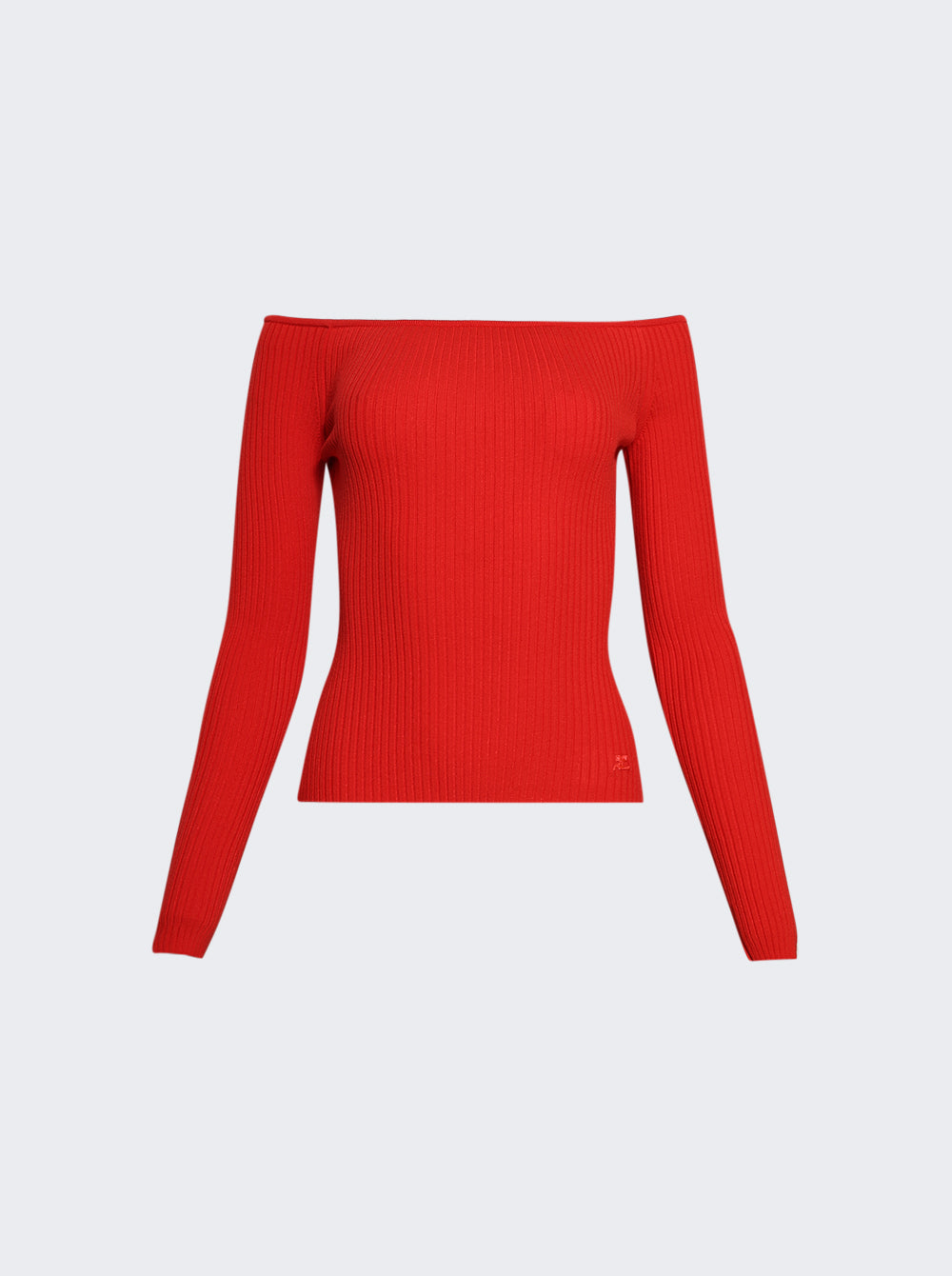 COURRÈGES 오프 숄더 립 니트 탑