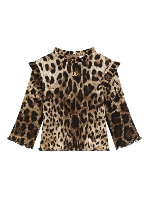 Dolce & Gabbana Kids 레오파드 프린트 블라우스