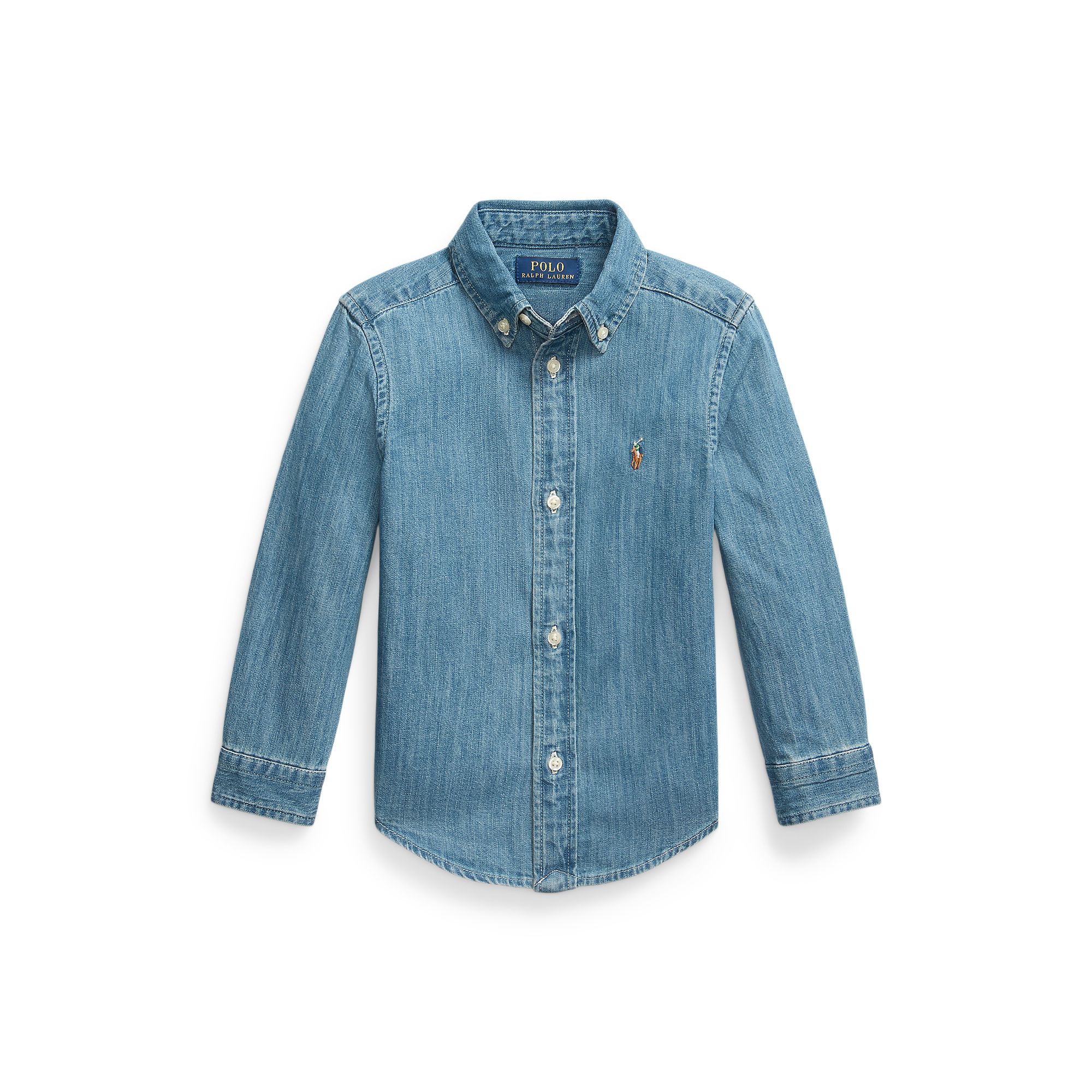 Ralph Lauren Kids 긴 소매 데님 폴로 셔츠