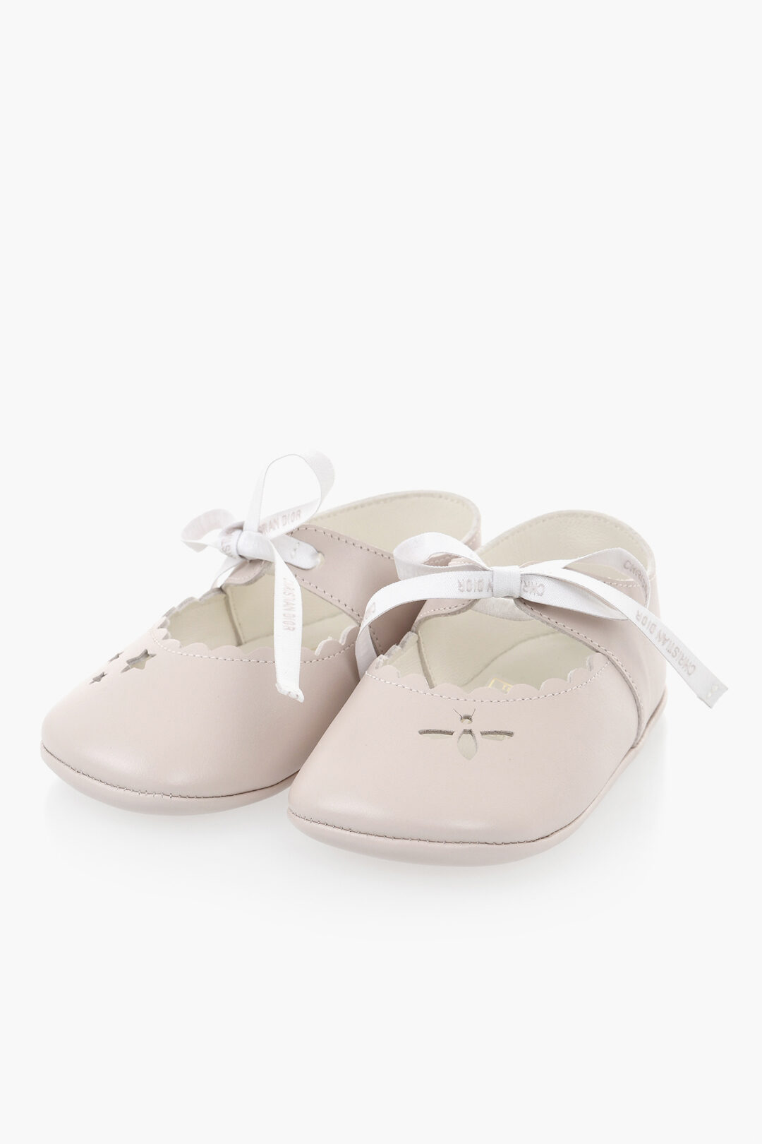 DIOR KIDS 레더 발레리나 레이저 컷 디테일