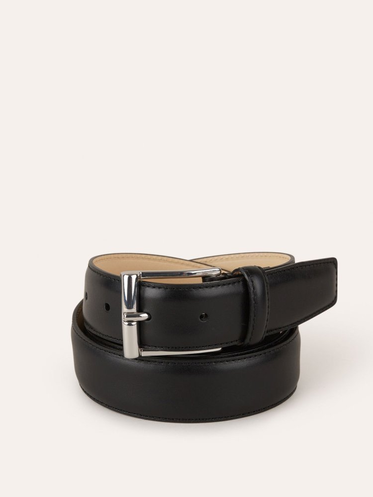 Crockett & Jones 실버 버클 가죽 벨트
