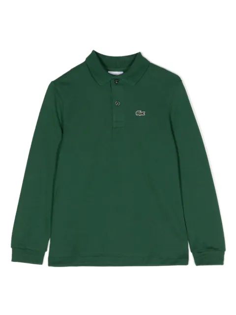 Lacoste Kids 로고 자수 면 폴로 셔츠
