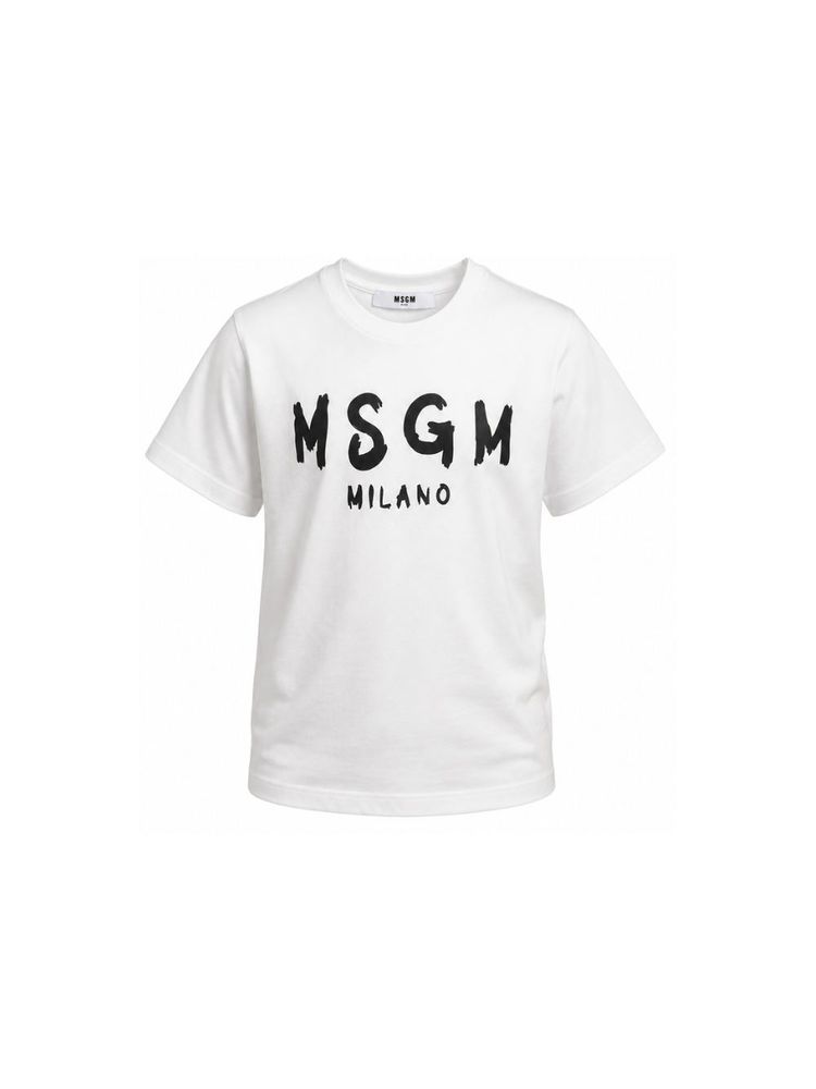MSGM Kids 로고 프린트 크루넥 티셔츠